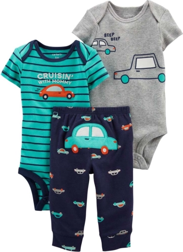 Carter’s 3-piece set for boys Green Monster (2x short-sleeve bodysuit and pants)