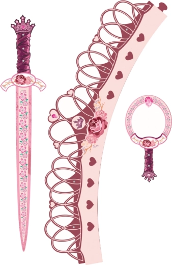 Pena meč in ščit z samorogom za princeske