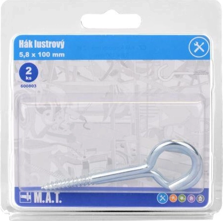 Kljuka za lestenec 100 × 5,8 mm – svetleča, 2 kosa