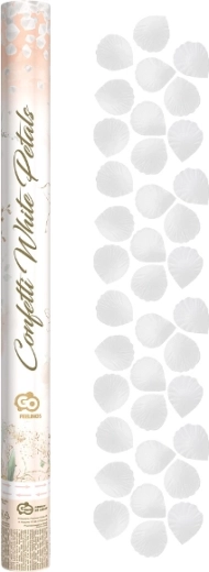 Pnevmatični konfeti beli cvetni listi vrtnic – tekstilni