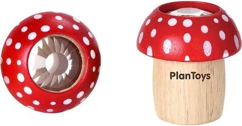 PlanToys rdeči kalejdoskop v obliki gobice