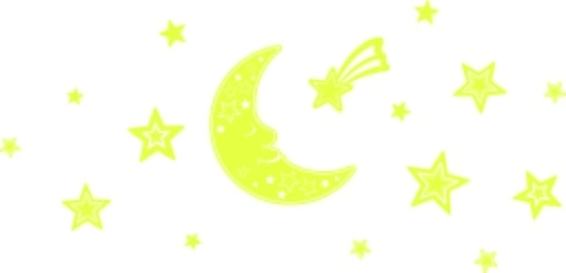 Svetleče 3D stenske nalepke – luna in zvezde