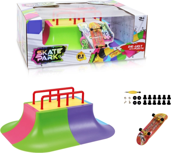 Modularni set skateparka 6v1 z večnamenskim railom in fingerboardom