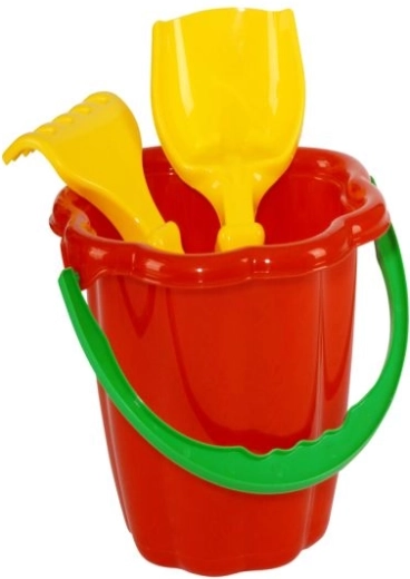 Komplet za pesek z vedrom, lopatko in grabljicami