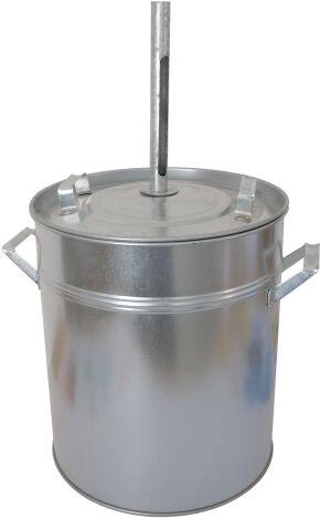 Zaviralni lonec 30 l iz pocinkanega pločevinastega jekla z ohišjem za termometer