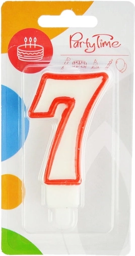 Rojstnodnevna svečka številka 7 rdeča