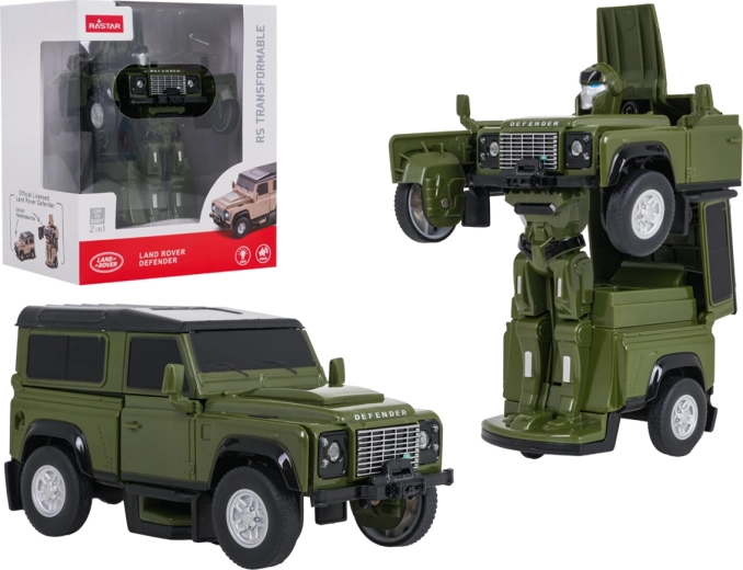 Transformirajoči avto in robot 2 v 1 Land Rover Defender RASTAR, zeleni