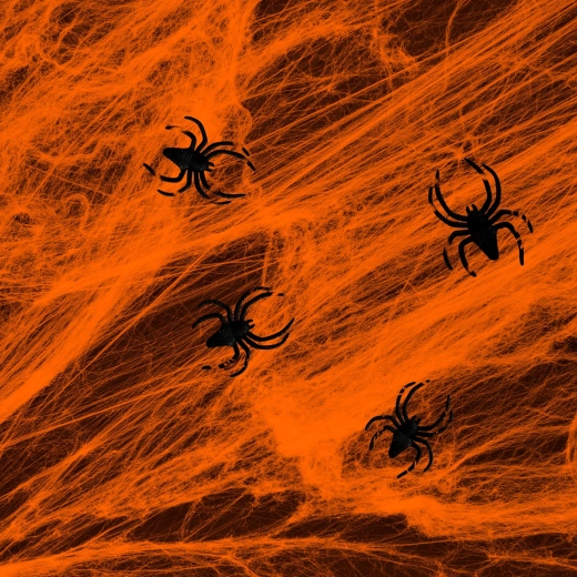 Oranžna čarovniška mreža za noč čarovnic s pajki