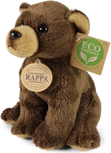 Rappa plišasti rjavi medved, sedeči, 15 cm, Eco-Friendly