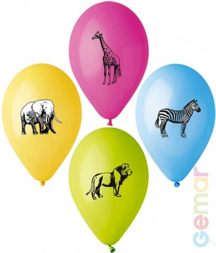 Gemar pastelni lateks balon Safari z obojestranskim potiskom 26 cm - 1 kos