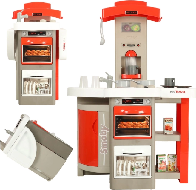 Smoby kuhinjica MINI TEFAL OpenCook elektronska, zložljiva na kolescih
