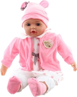 Dojenček punčka v cvetlični oblekici 50 cm