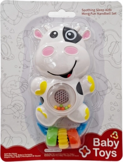 Ropotuljica za dojenčke kravica s svetlobo