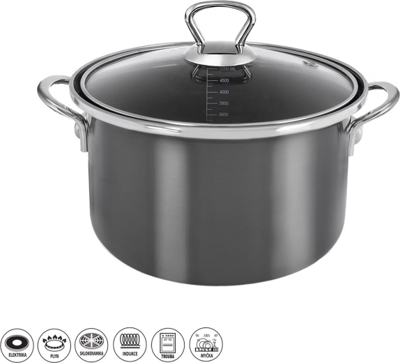 Lonec METALIC Lem 5 l s steklenim pokrovom