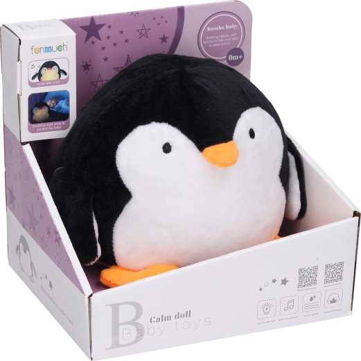 Plush penguin night light with music 22 cm