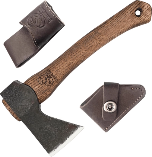 BeaverCraft AX1 kompaktna bushcraft sekira z usnjenim etuijem