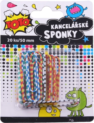 Črtasti pisarniški sponki, 20 kosov, 50 mm