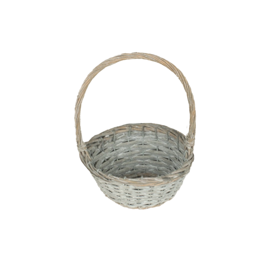 Siv pleten koš s ročajem 20 × 10 × 28 cm