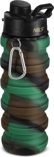 Zložljiva silikonska steklenica 500 ml zelena NILS Camp