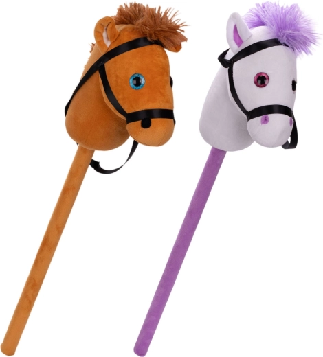 Plišasti konjiček na palici 75 cm (2 barvi)