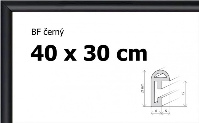 Plastični okvir 40x30 cm črn