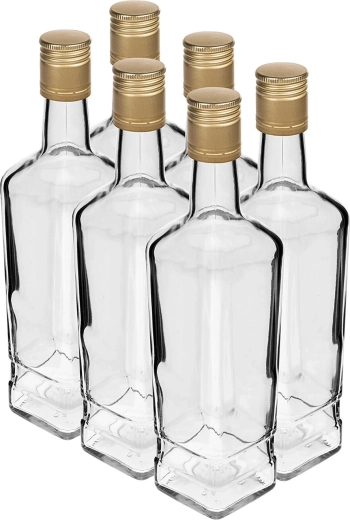 Steklena steklenica Principle 500 ml z navojnim pokrovčkom, 6 kosov