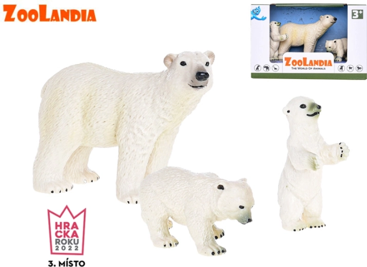 Zoolandia polarni medved z mladiči – set plastičnih figur