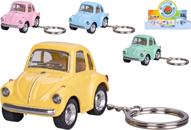 Kinsfun kovinski Volkswagen Beetle z obeskom za ključe in vzvratnim pogonom