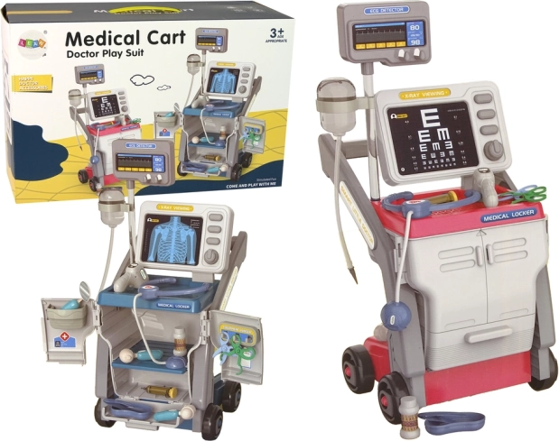 Rožnata zdravniška igrača za otroke s stetoskopom in lučkami