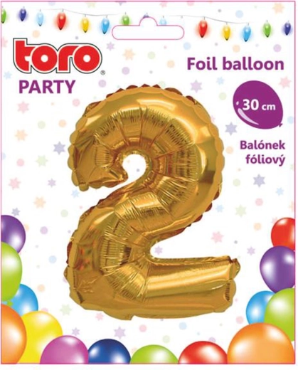 Foliasti balon številka 2 30 cm zlati TORO