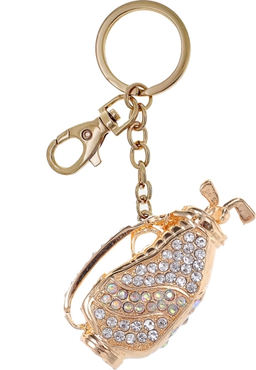 Zlati obesek za ključe v obliki golfske palice