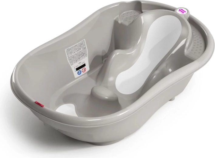 OK Baby Onda Evolution grow-with-me non-slip baby bathtub, grey, 0–12 months