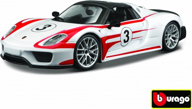 Kovinski model avtomobila 1:24 Porsche 918 Weissach – bela