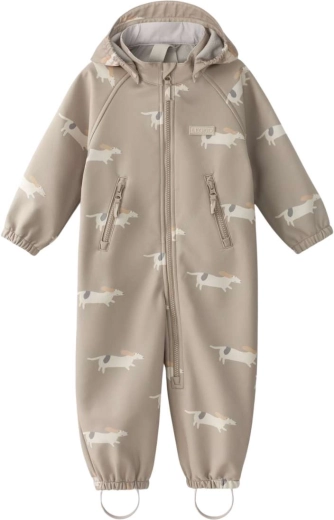 Leokid softshell jumpsuit Lilo Beige Woof, size 110