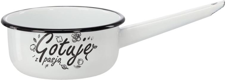 Emajliran lonec s ročajem 1,5 l, 16 cm, bel Gotuję z pasją