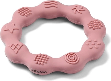 BabyOno silikonski grizalo obroč – rožnato