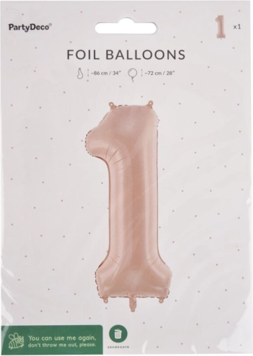 Folijski balon številka 1 bež 72 cm