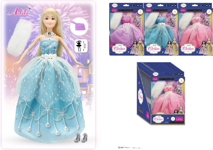 Klasična princeskina obleka za punčke 30 cm – več različic