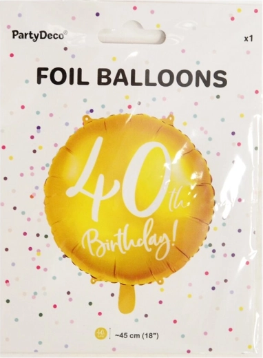 Folijski balon številka 40 zlat 45 cm