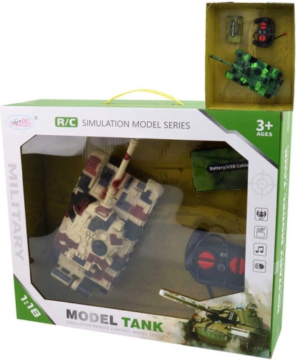RC tank na daljinsko upravljanje 27 MHz s svetlobo in zvokom 1:18