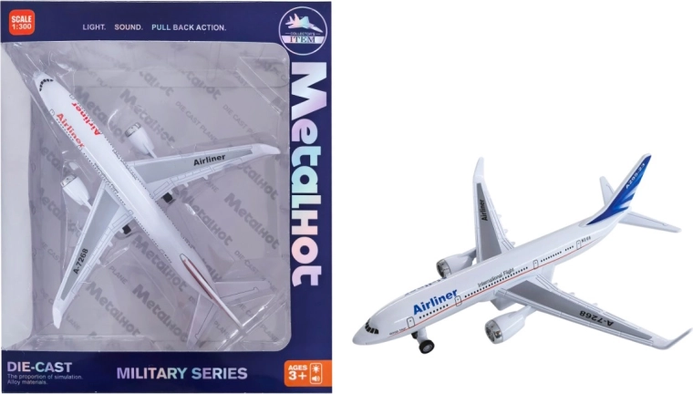 Kovinski model potniškega letala Airliner MetalHot s stojalom 1:860