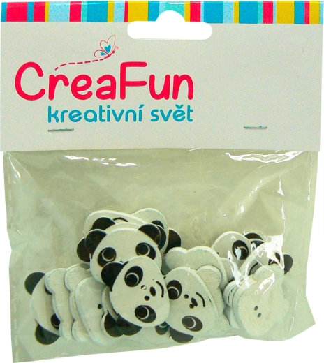 Leseni gumbi panda, mešanica barv, 20 kos (23 × 20 mm)