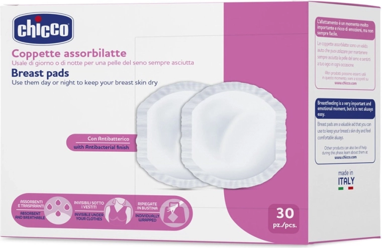 Chicco antibakterijske prsne blazinice 30 kos