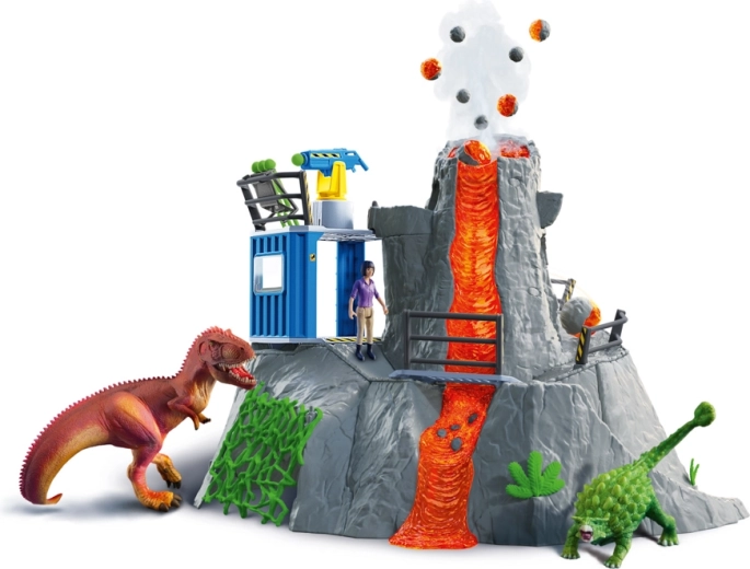 Schleich Dinosaurs vulkan z dinozavri in raziskovalko Yuki