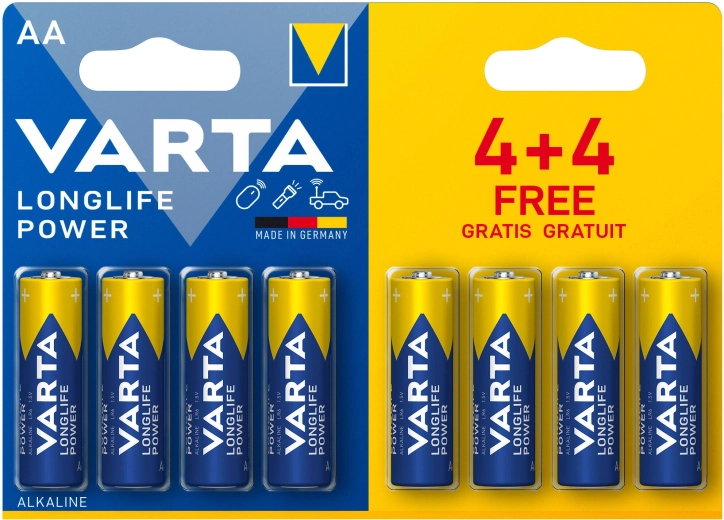 Alkalne baterije AA Longlife Power Varta 8 kosov