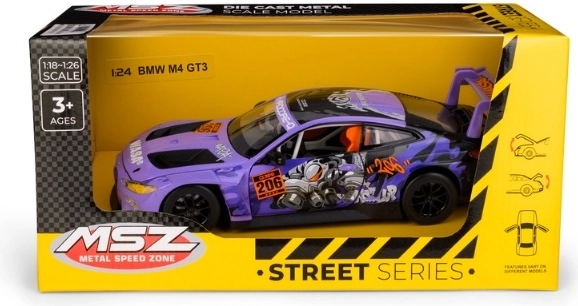 MSZ BMW M4 GT3 dirkalni model v merilu 1:24