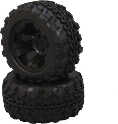Kolesa s platišči za model RC Tiger 1:10, črna