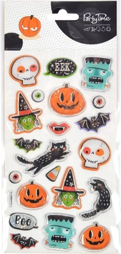 Gelaste reliefne nalepke – mešanica Halloween