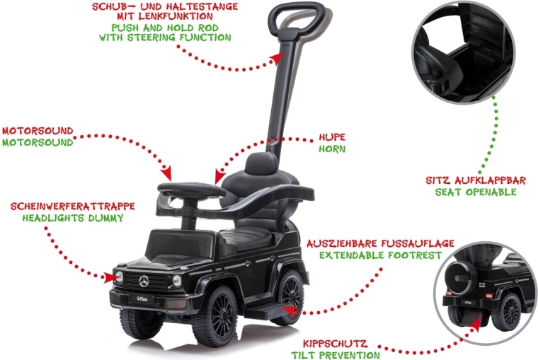Otroški poganjalec Mercedes-Benz G 350 d 3 v 1 črn