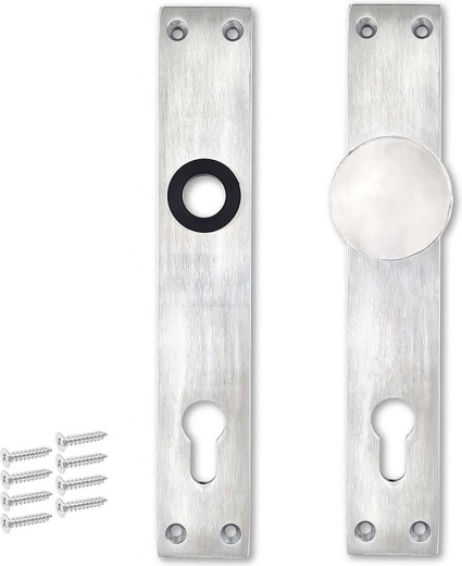 Aluminijasti ščit z gumbom za cilindrični vložek 90 mm brez kljuke